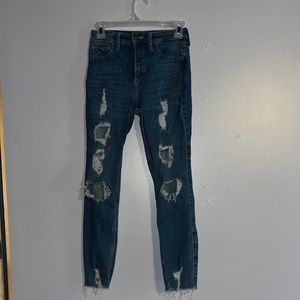 hollister, curvy high-rise crop super skinny jeans